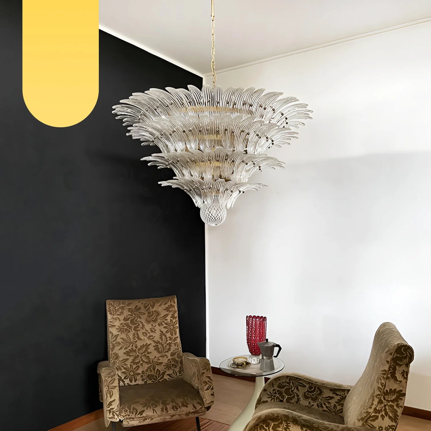 Murano Palmette Transparent Chandelier - Nuvé