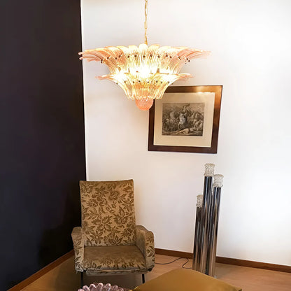 Murano Palmette Pink Chandelier - Nuvé