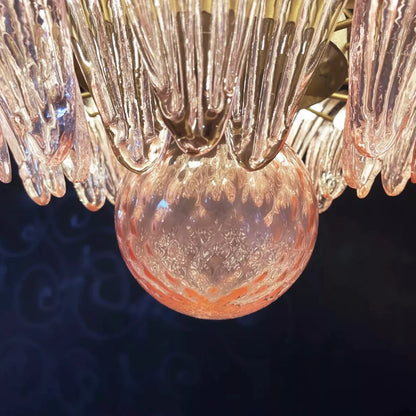 Murano Palmette Pink Chandelier - Nuvé