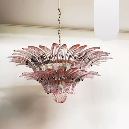Murano Palmette Pink Chandelier - Nuvé