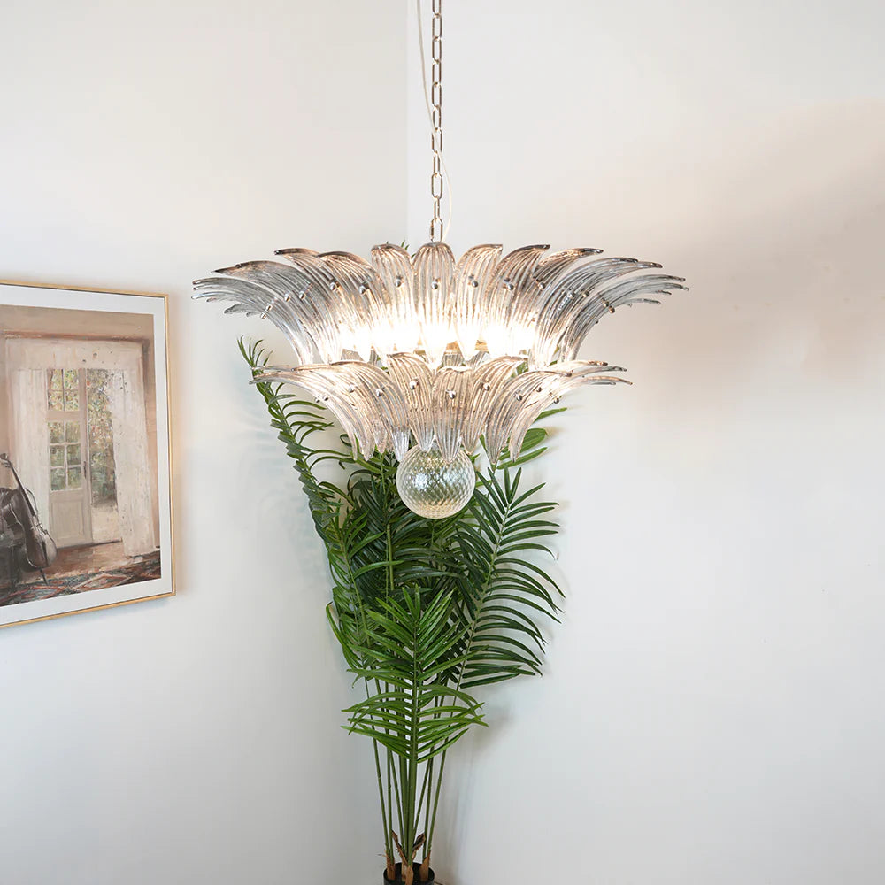 Murano Palmette Smoked Chandelier - Nuvé