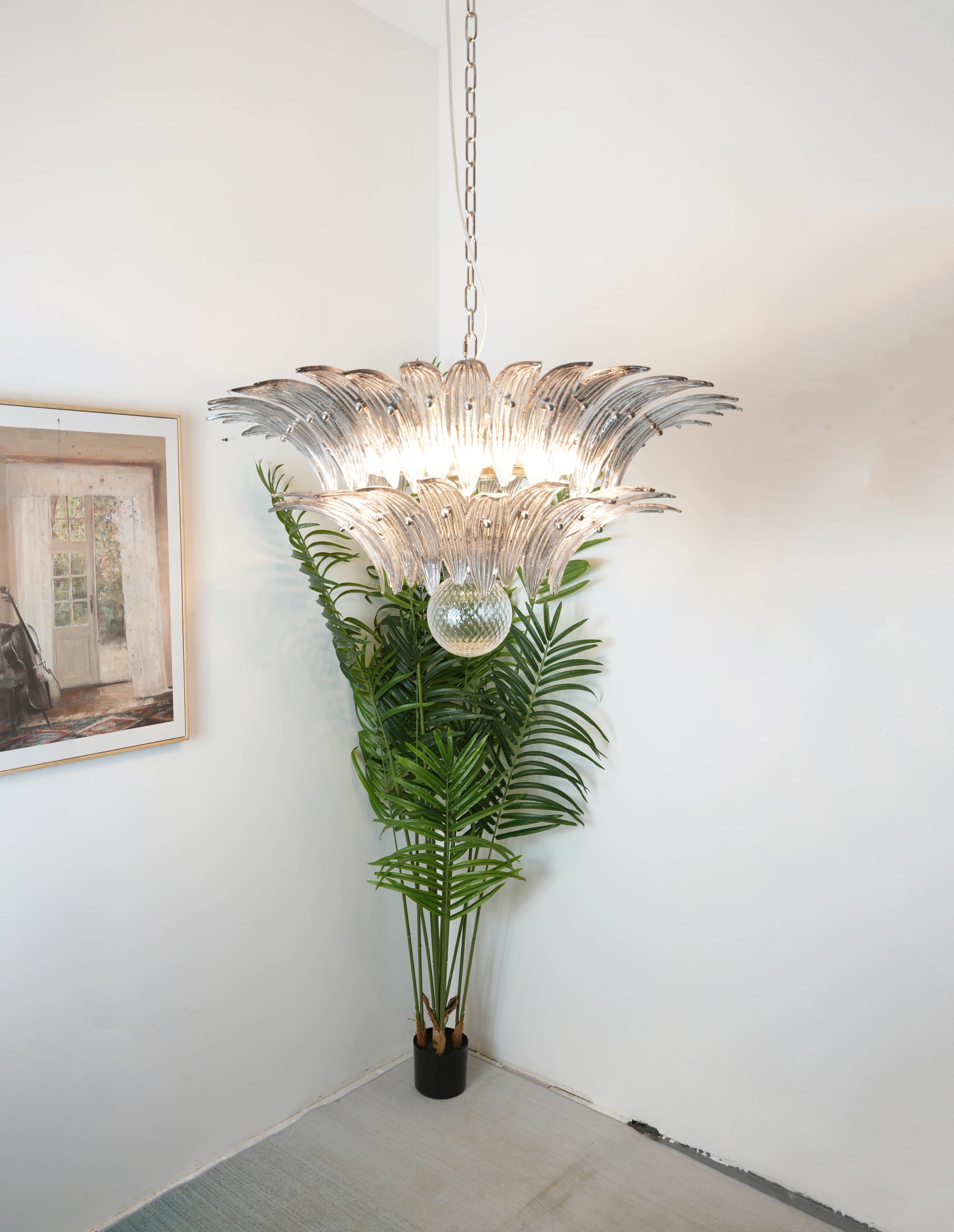 Murano Palmette Smoked Chandelier - Nuvé