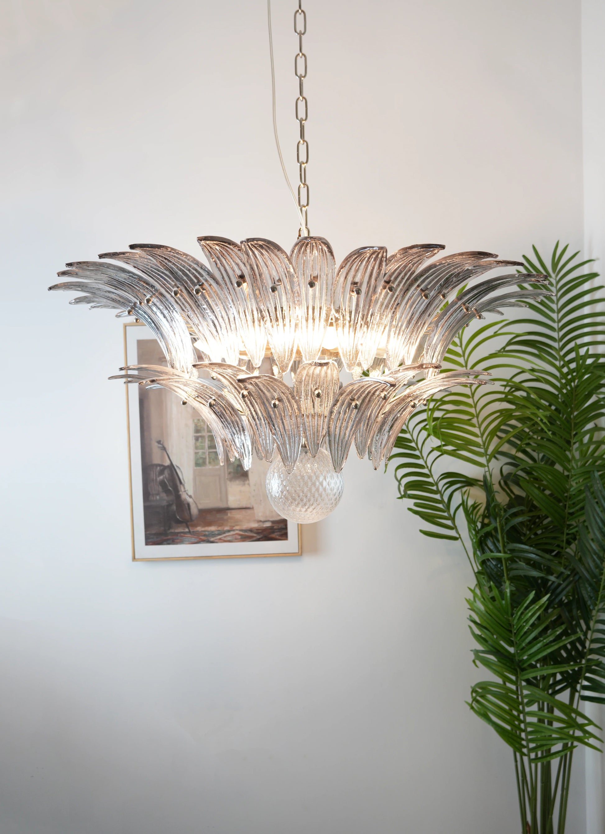 Murano Palmette Smoked Chandelier - Nuvé