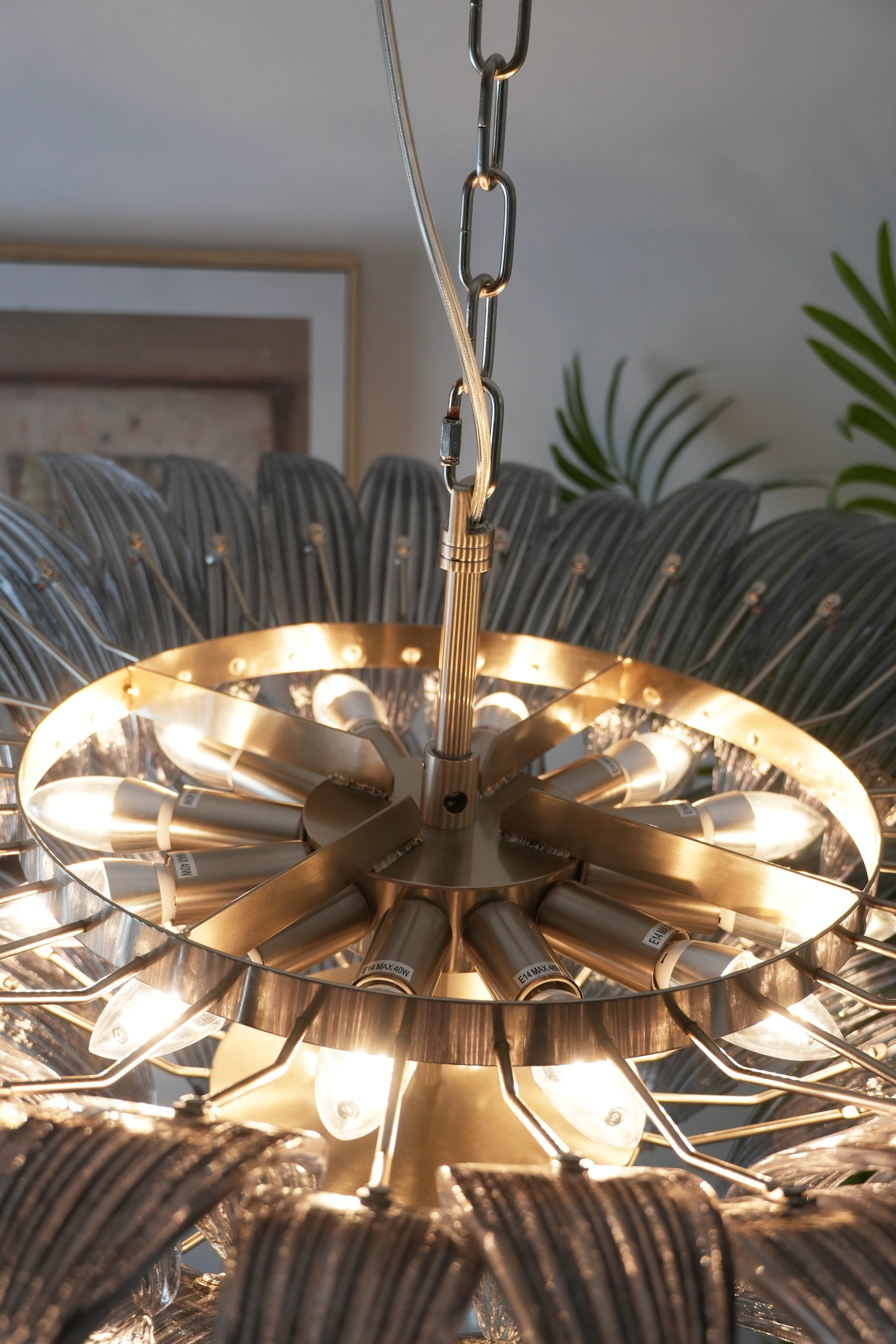 Murano Palmette Smoked Chandelier - Nuvé