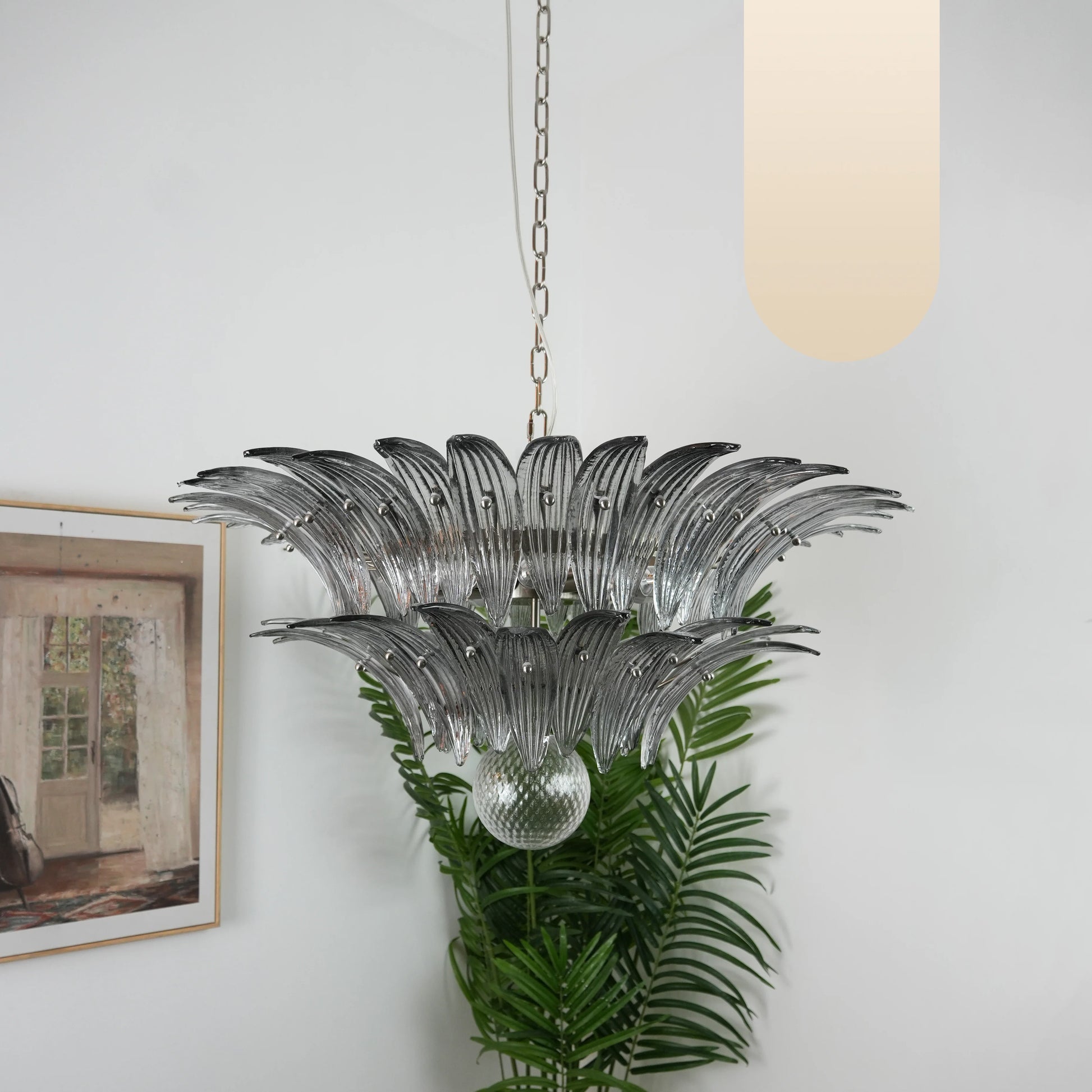 Murano Palmette Smoked Chandelier - Nuvé
