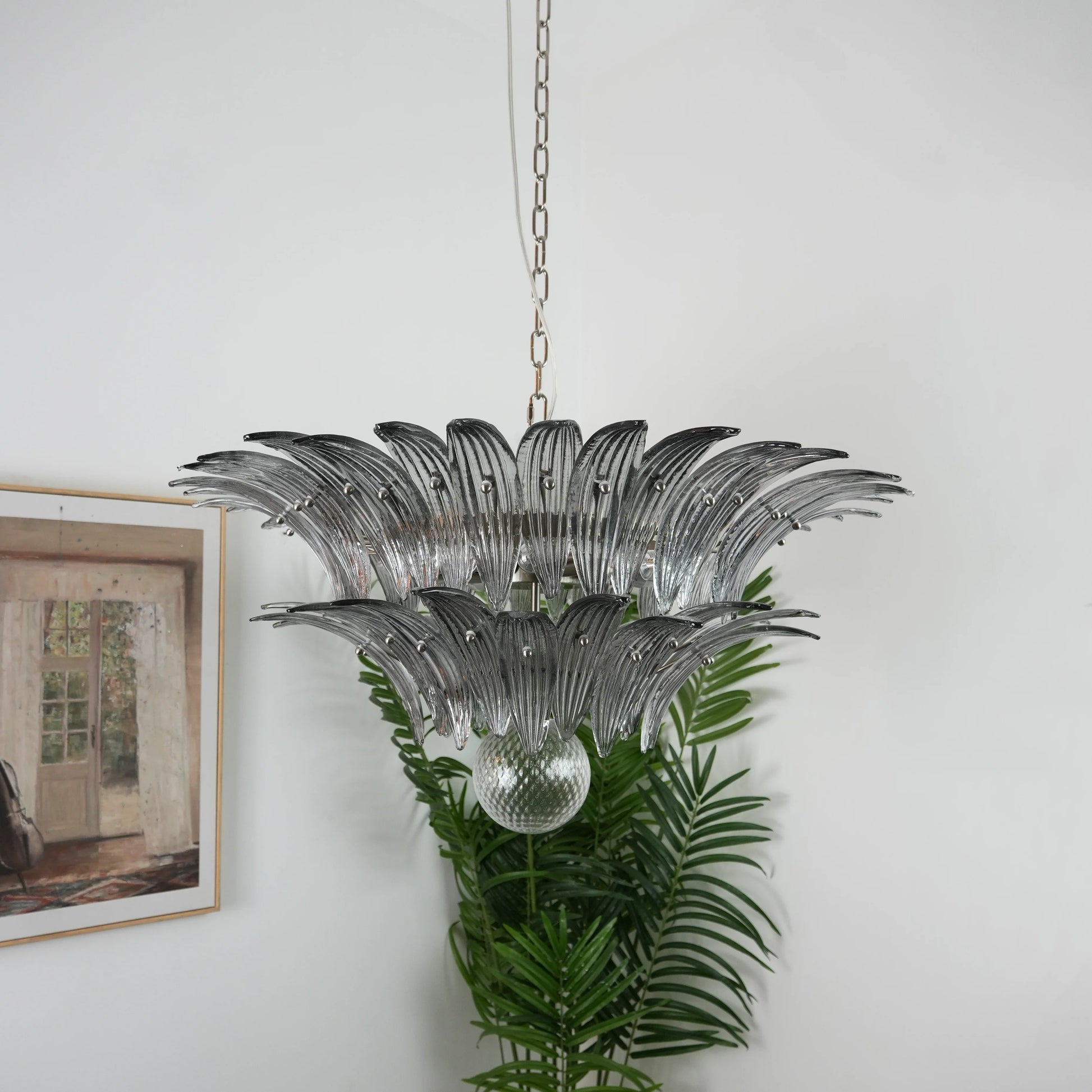 Murano Palmette Smoked Chandelier - Nuvé