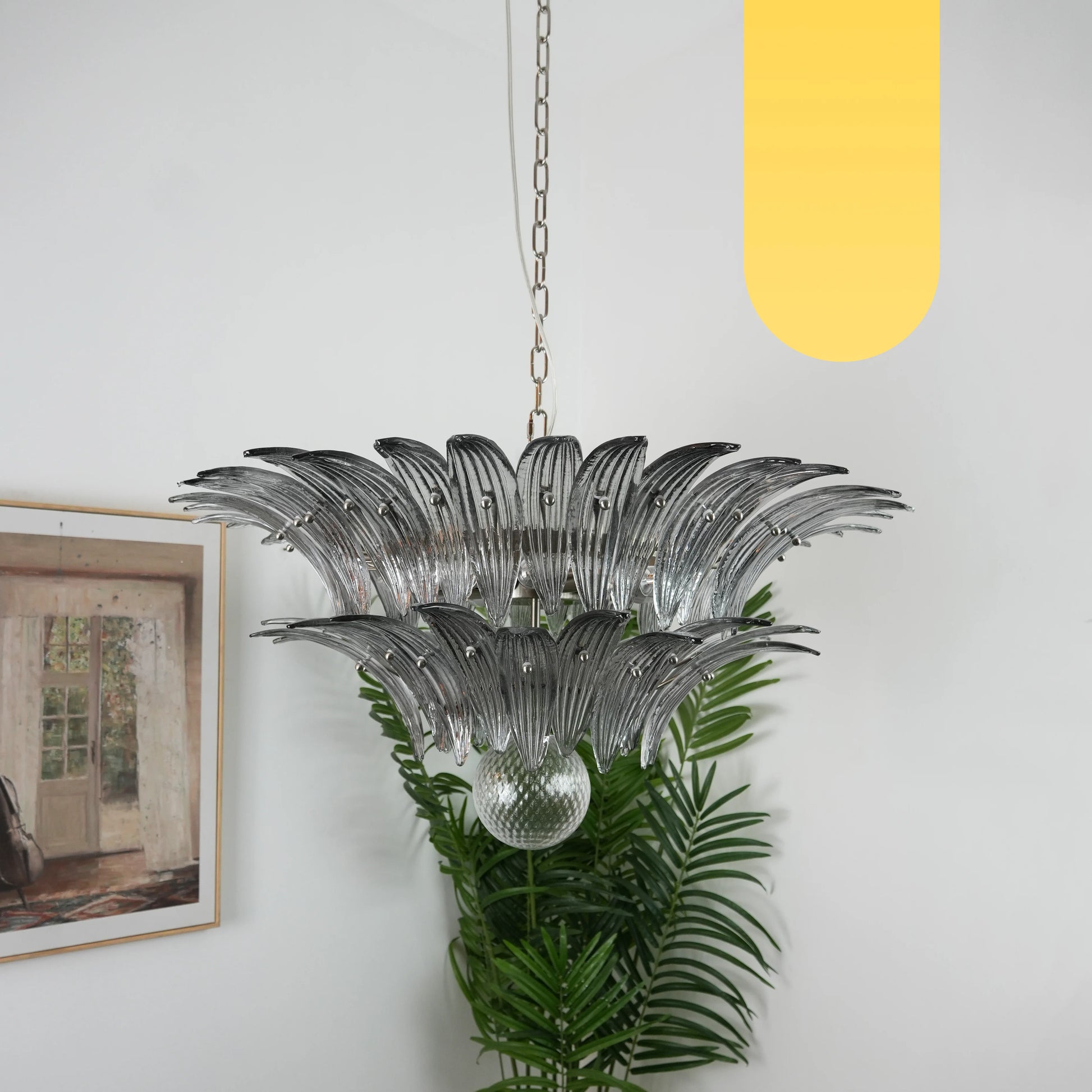 Murano Palmette Smoked Chandelier - Nuvé