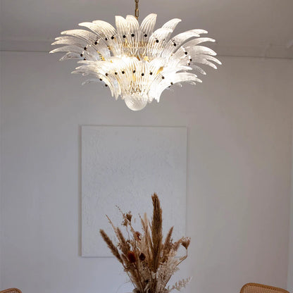 Murano Palmette Transparent Chandelier - Nuvé