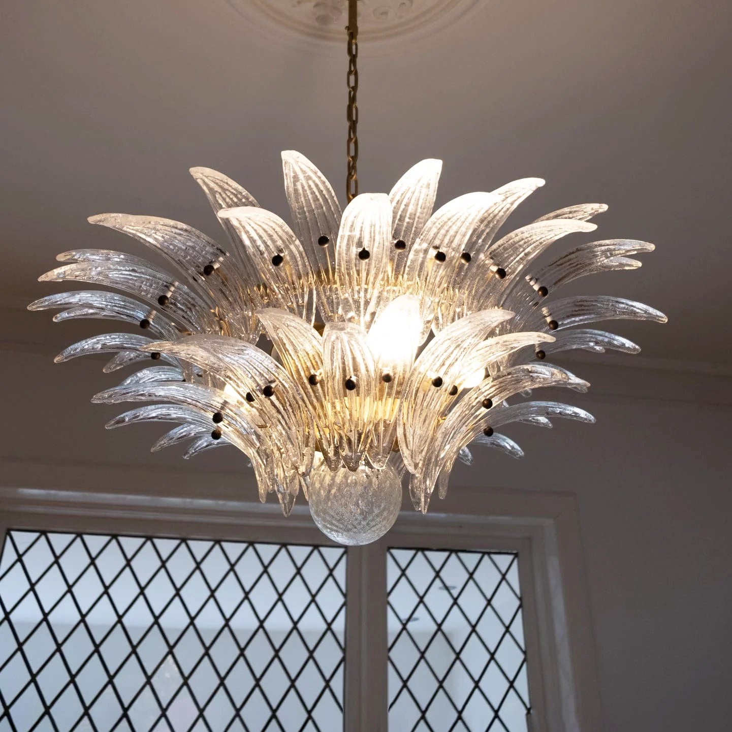 Murano Palmette Transparent Chandelier - Nuvé