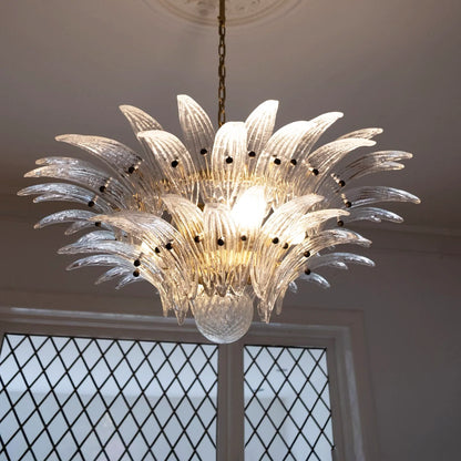 Murano Palmette Transparent Chandelier - Nuvé