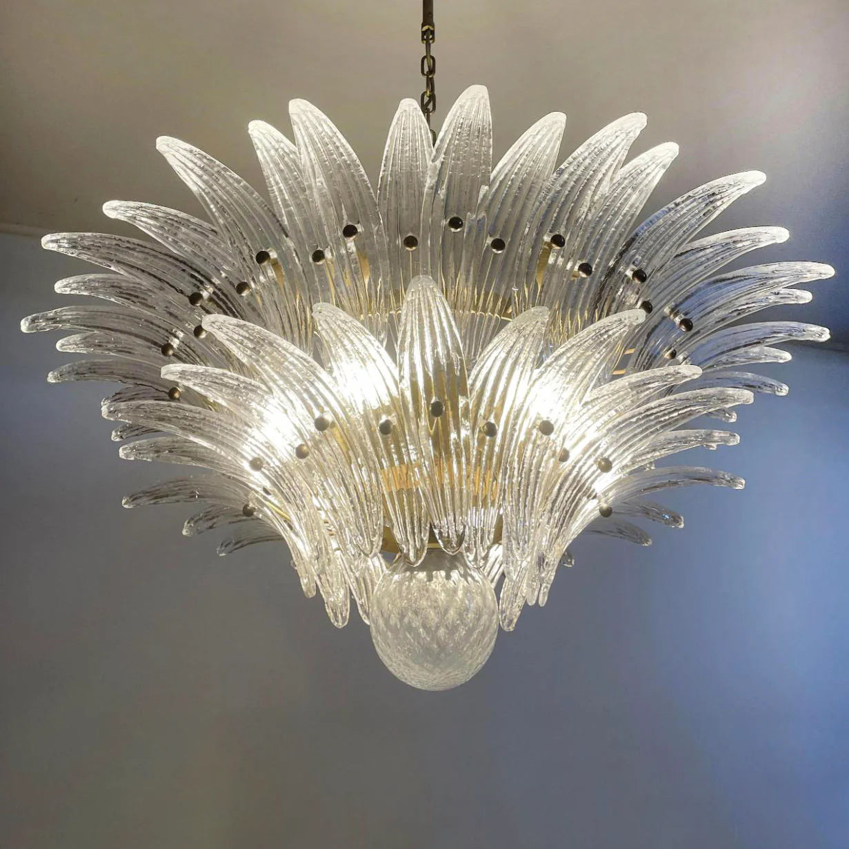 Murano Palmette Transparent Chandelier - Nuvé