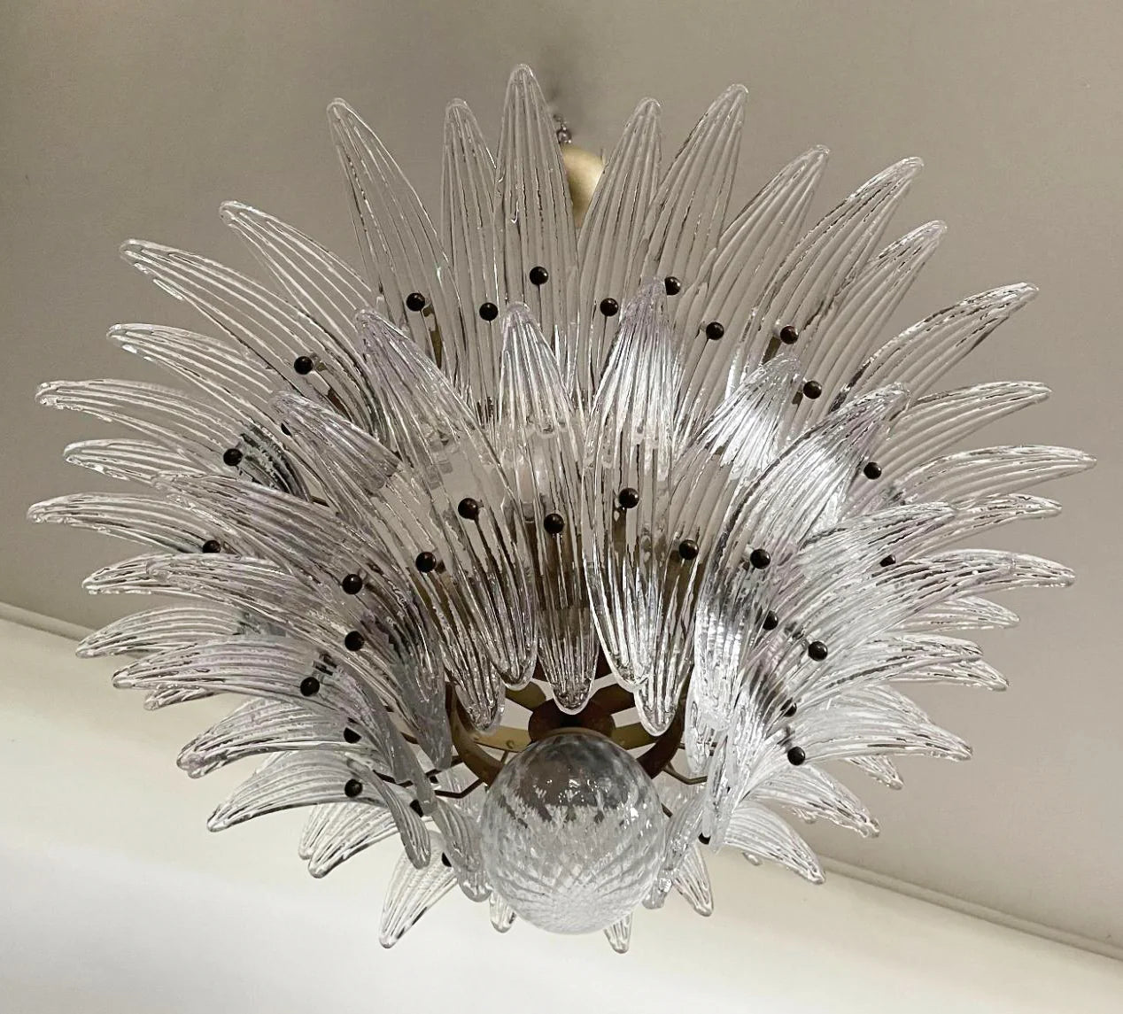 Murano Palmette Transparent Chandelier - Nuvé
