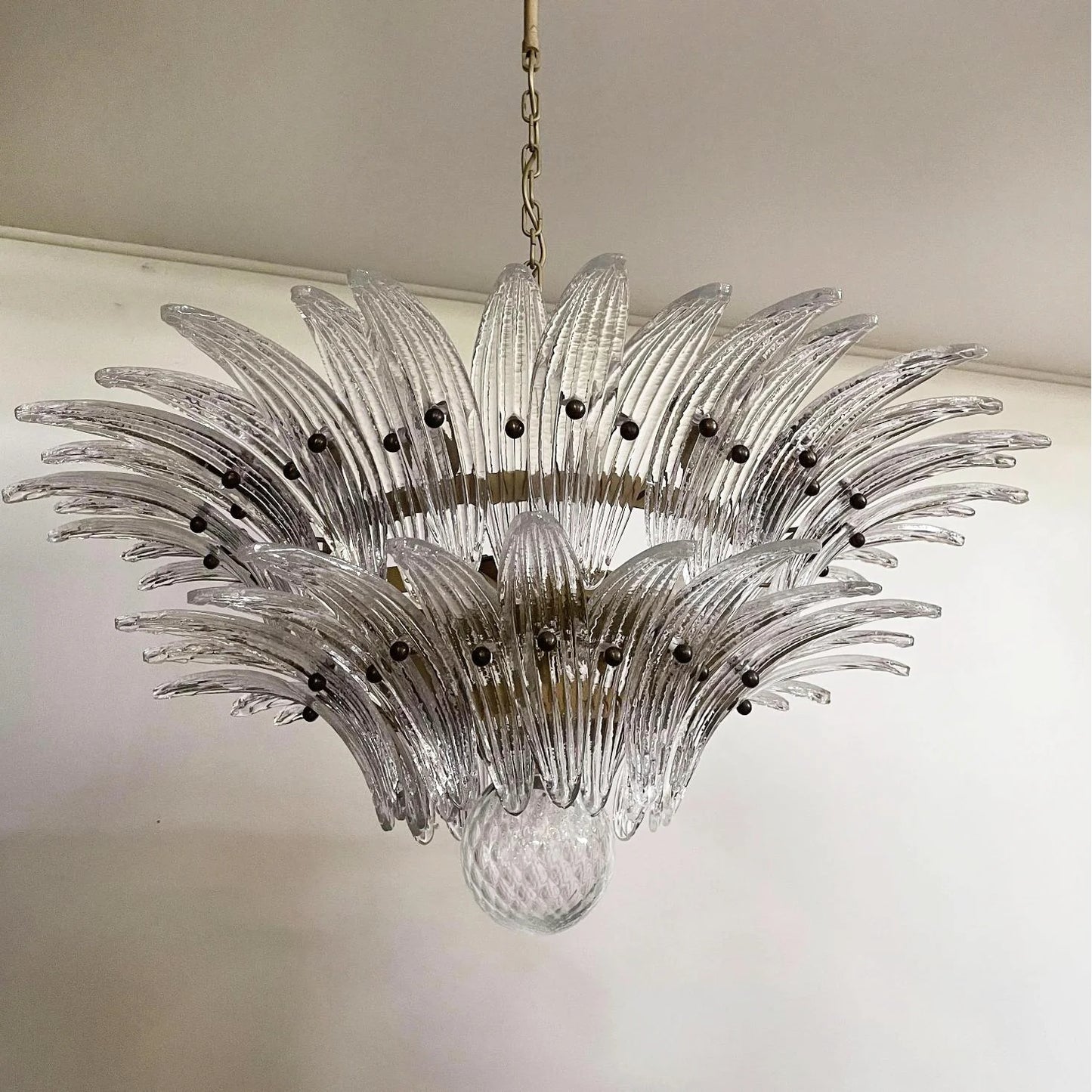Murano Palmette Transparent Chandelier - Nuvé