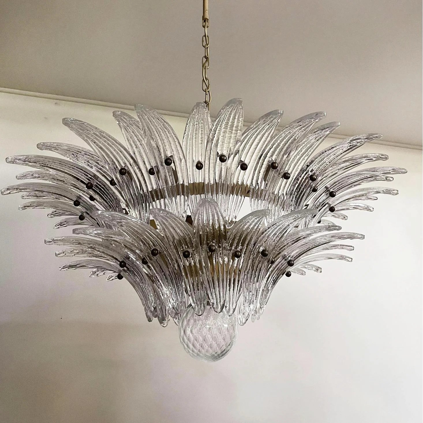 Murano Palmette Transparent Chandelier - Nuvé