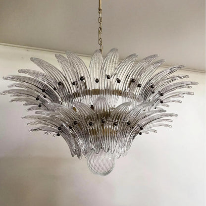 Murano Palmette Transparent Chandelier - Nuvé