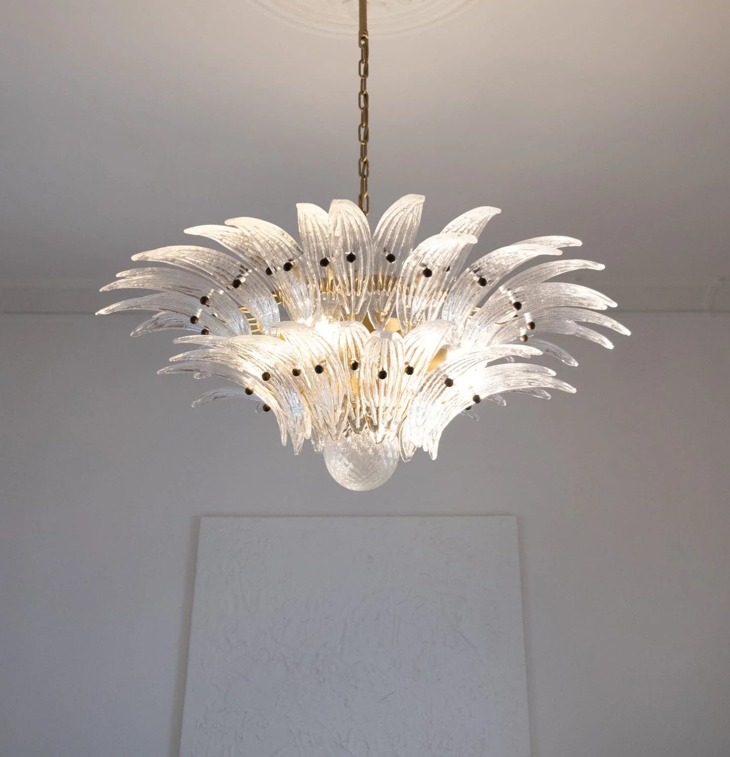 Murano Palmette Transparent Chandelier - Nuvé