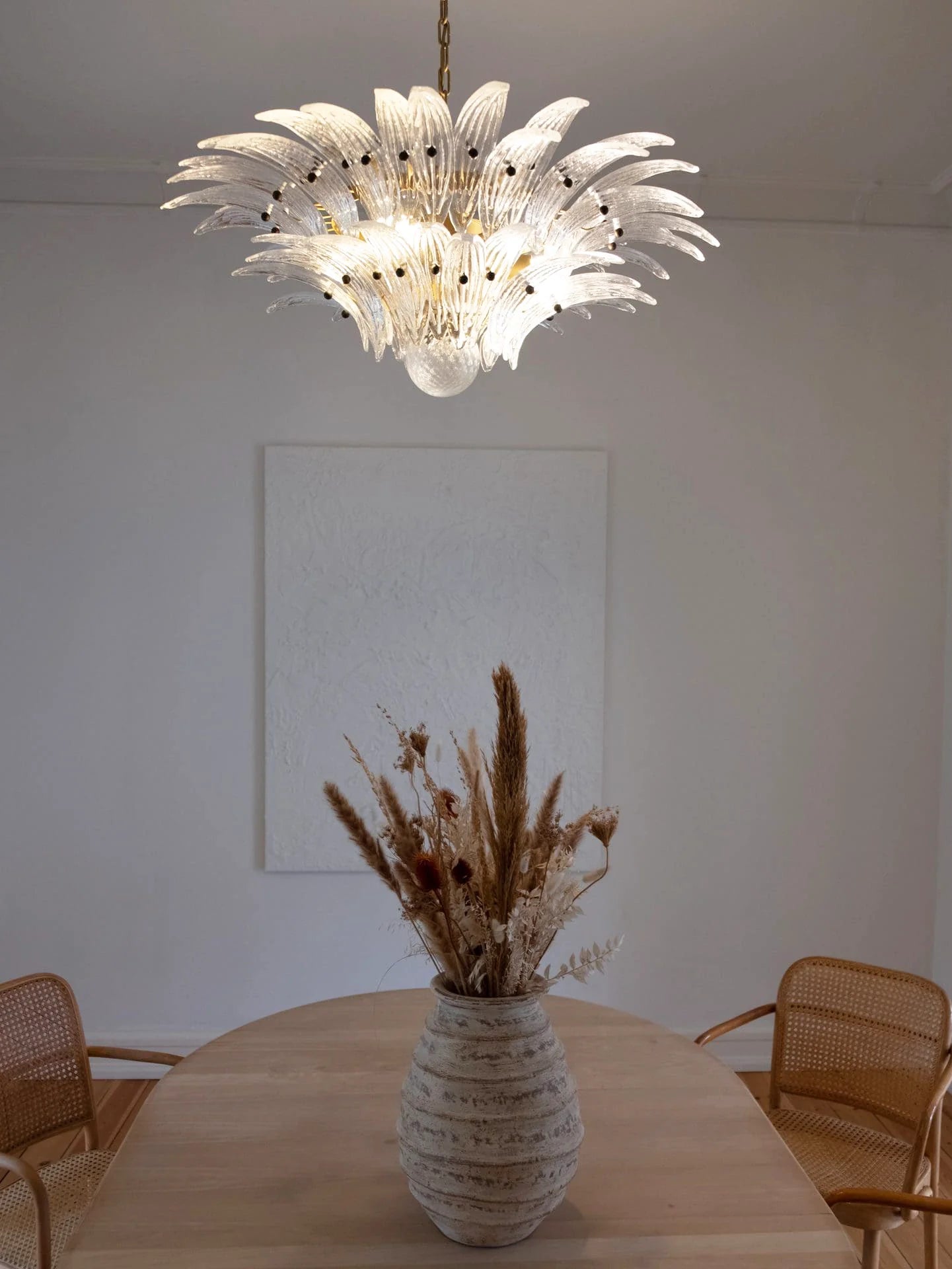 Murano Palmette Transparent Chandelier - Nuvé