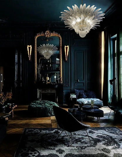 Murano Palmette Transparent Chandelier - Nuvé