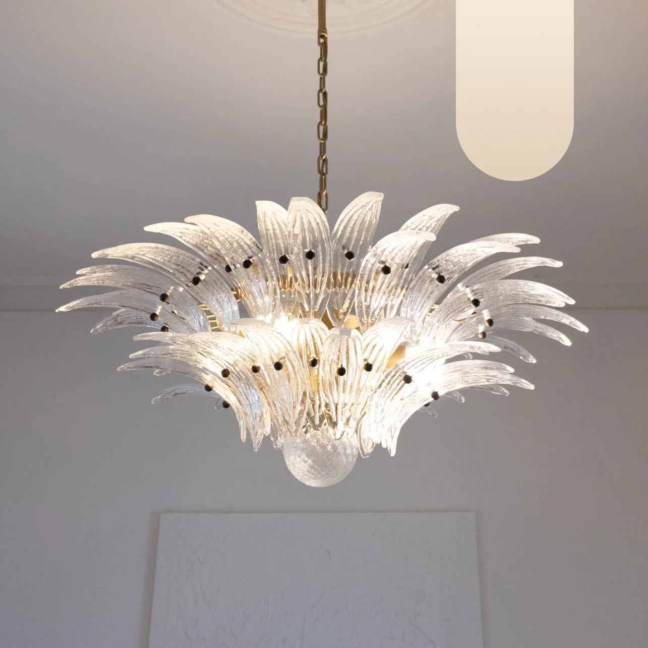 Murano Palmette Transparent Chandelier - Nuvé