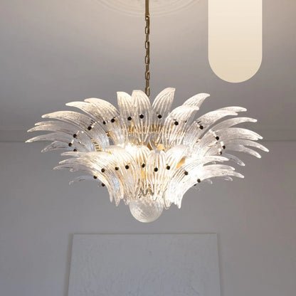 Murano Palmette Transparent Chandelier - Nuvé
