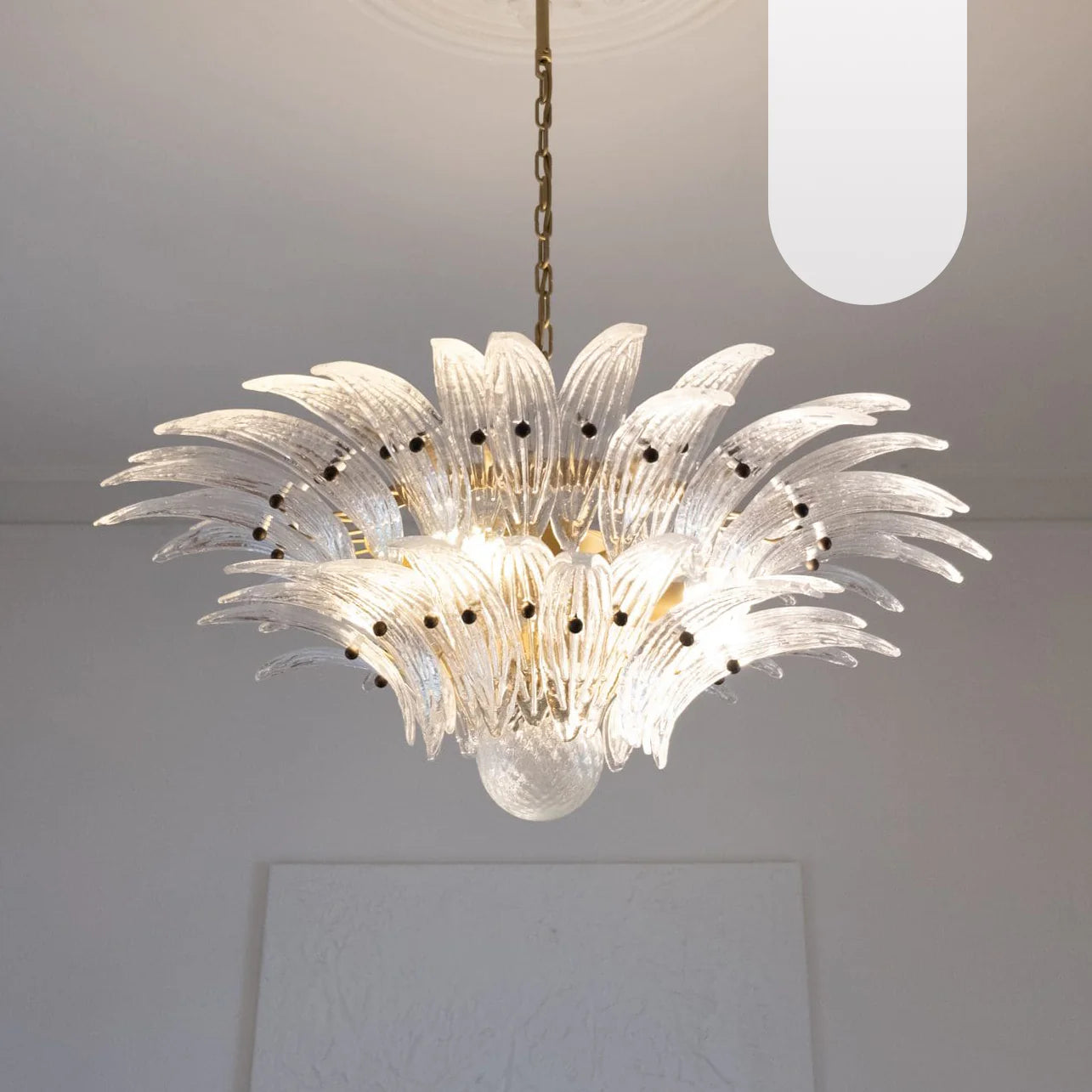 Murano Palmette Transparent Chandelier - Nuvé