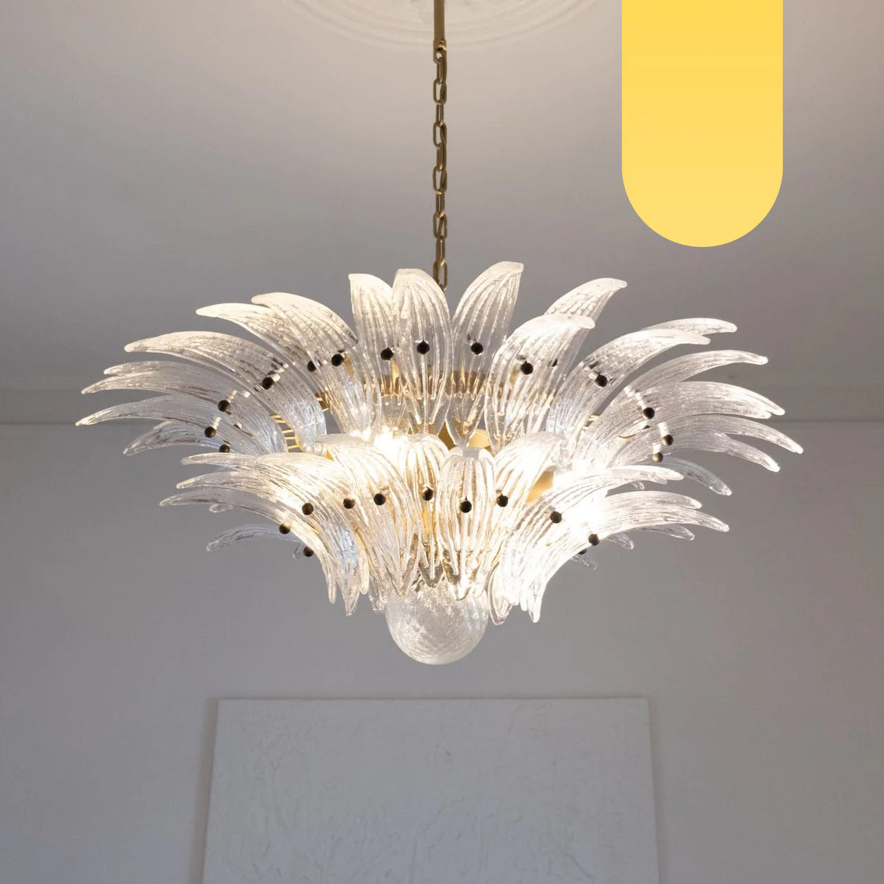 Murano Palmette Transparent Chandelier - Nuvé