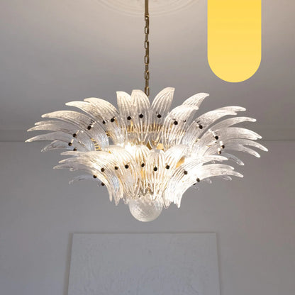 Murano Palmette Transparent Chandelier - Nuvé