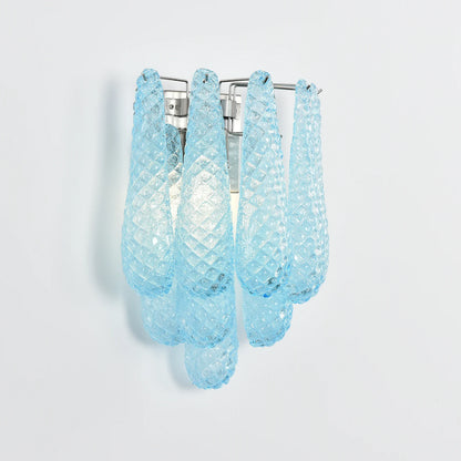 Murano Petals Glass Blue Wall Light - Nuvé