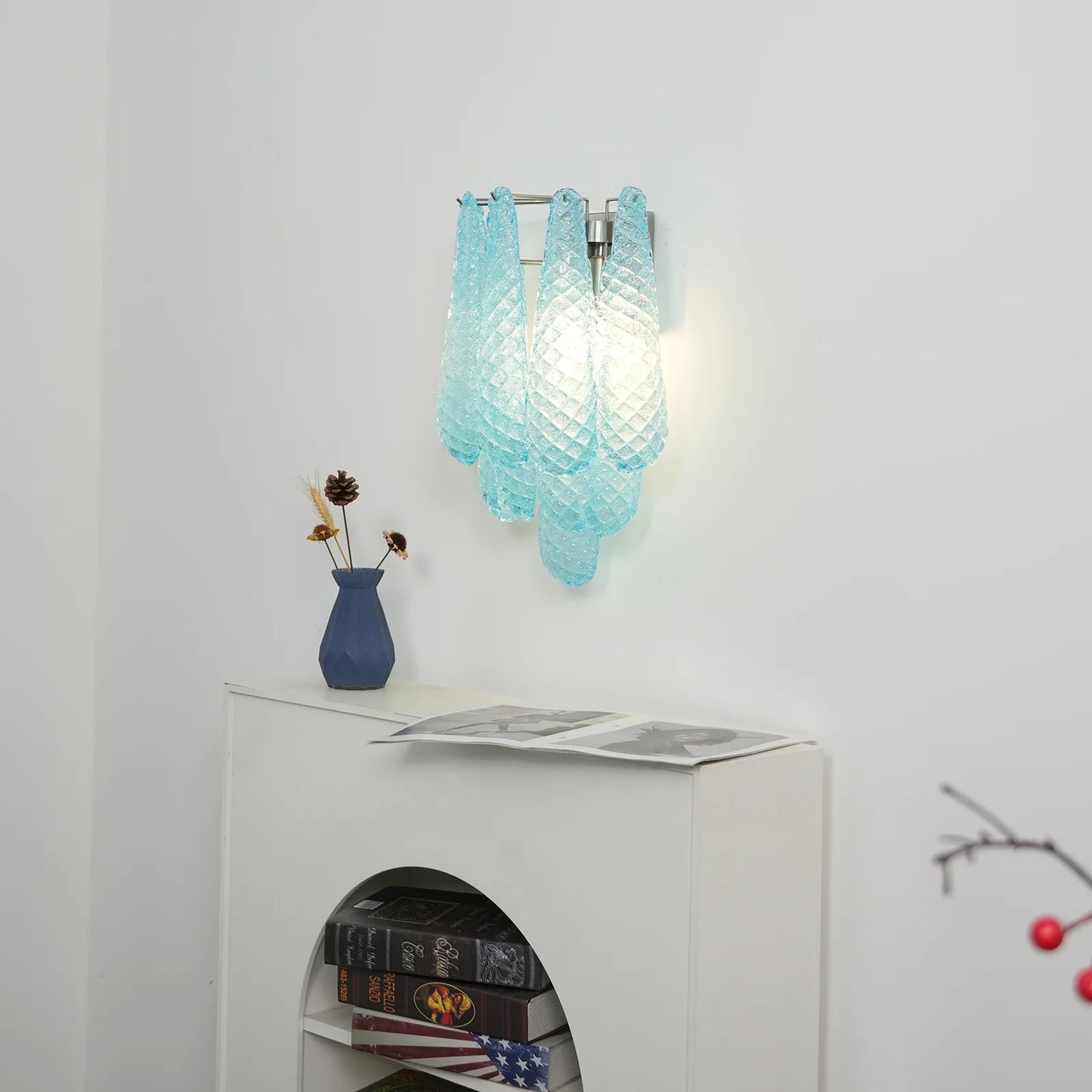 Murano Petals Blue Wall Light - Nuvé