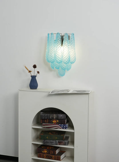 Murano Petals Glass Blue Wall Light - Nuvé