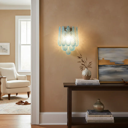 Murano Petals Glass Blue Wall Light - Nuvé