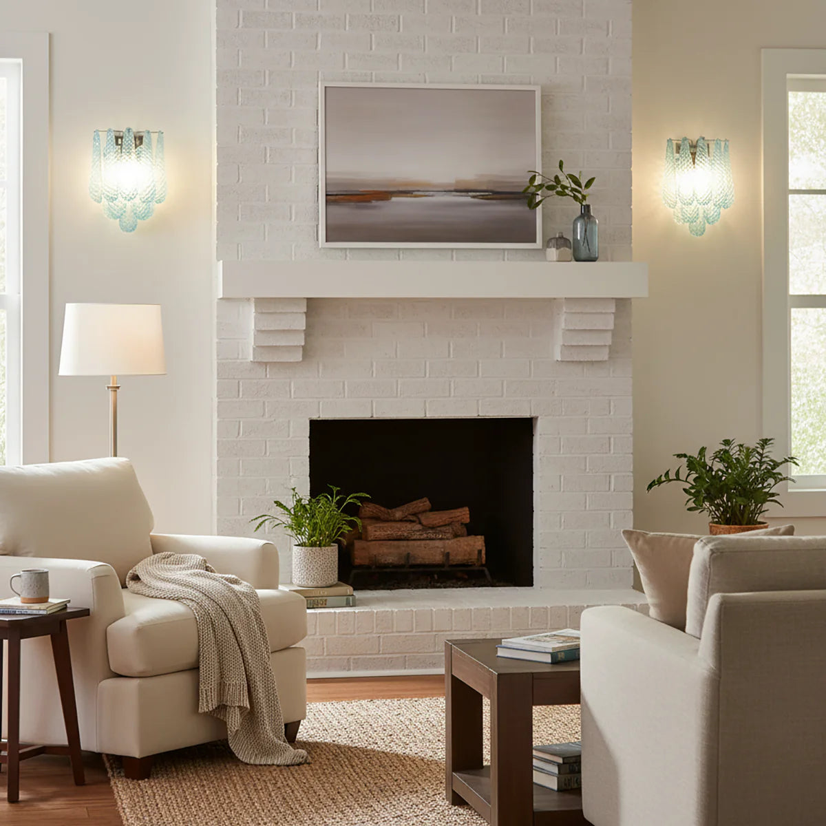 Murano Petals Glass Blue Wall Light - Nuvé