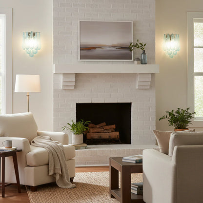 Murano Petals Glass Blue Wall Light - Nuvé