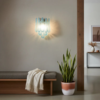 Murano Petals Glass Blue Wall Light - Nuvé