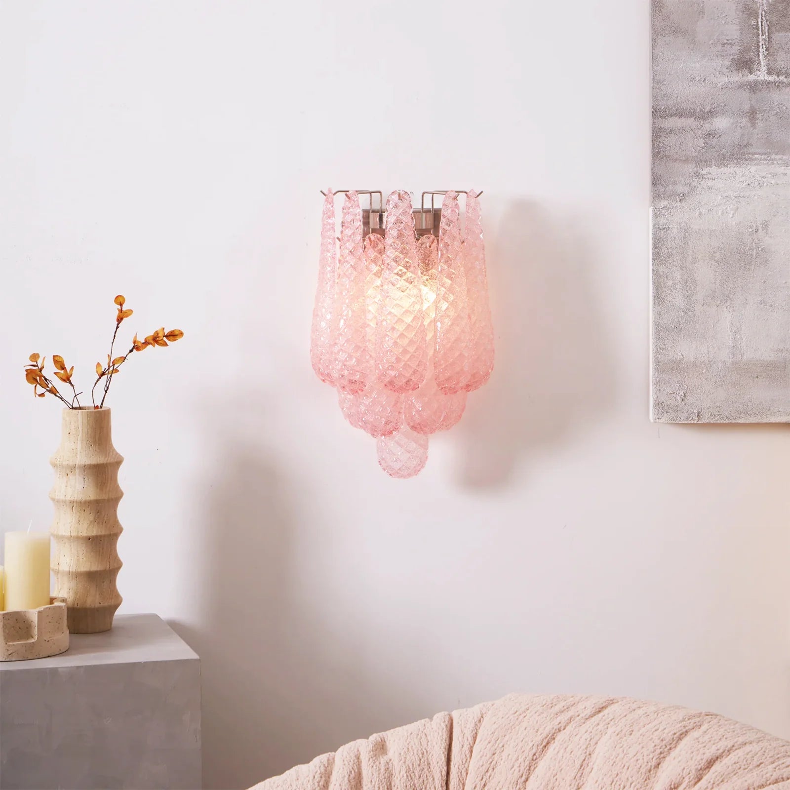 Murano Petals Pink Wall Light - Nuvé