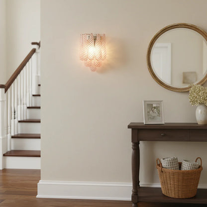 Murano Petals Glass Pink Wall Light
