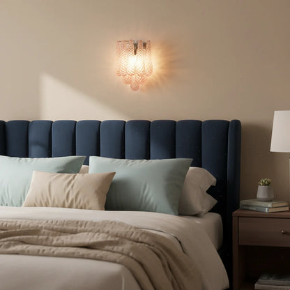 Murano Petals Glass Pink Wall Light