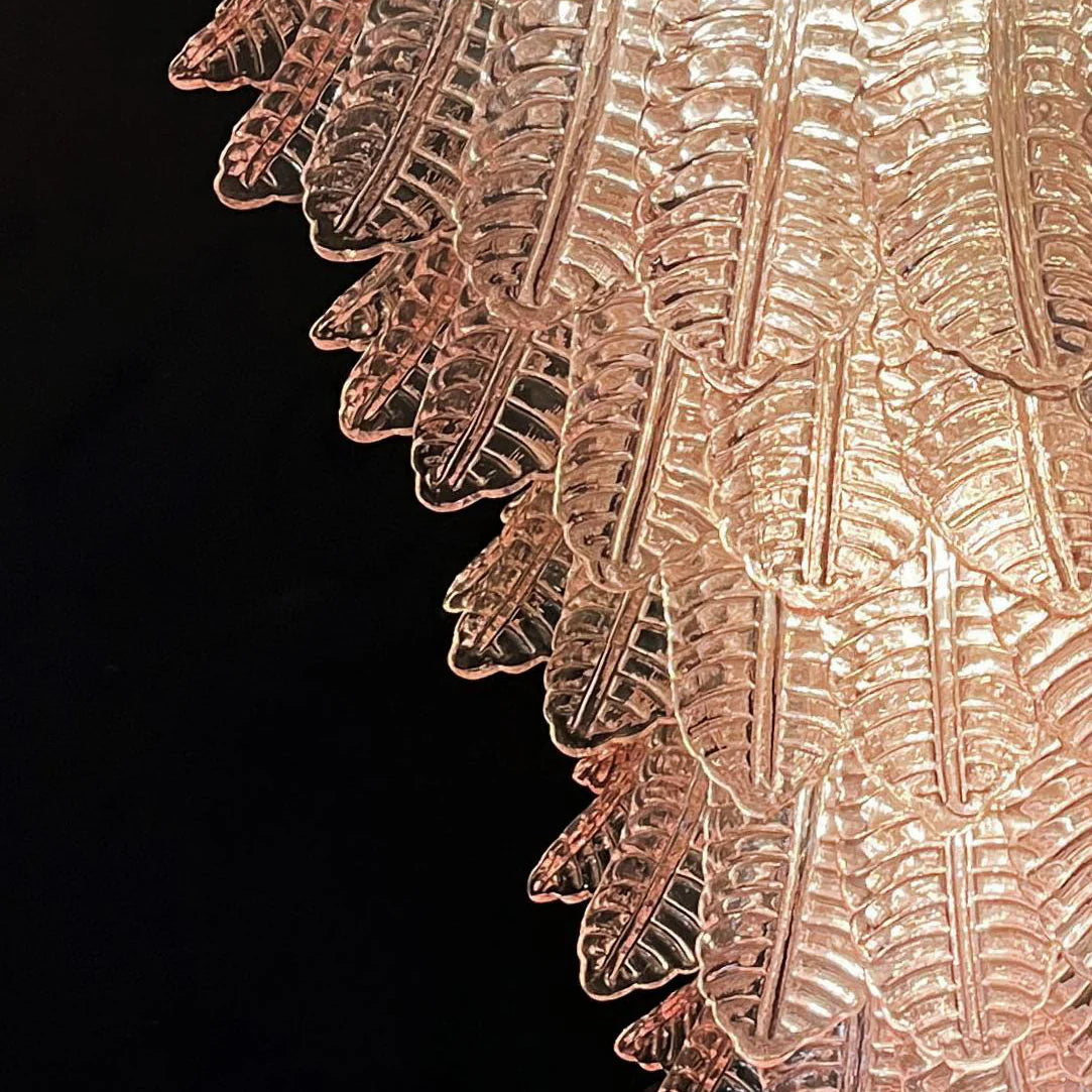 Murano Pink Felch Spiral Chandelier - Nuvé