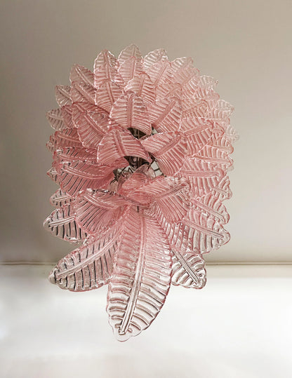 Murano Pink Felch Spiral Chandelier - Nuvé