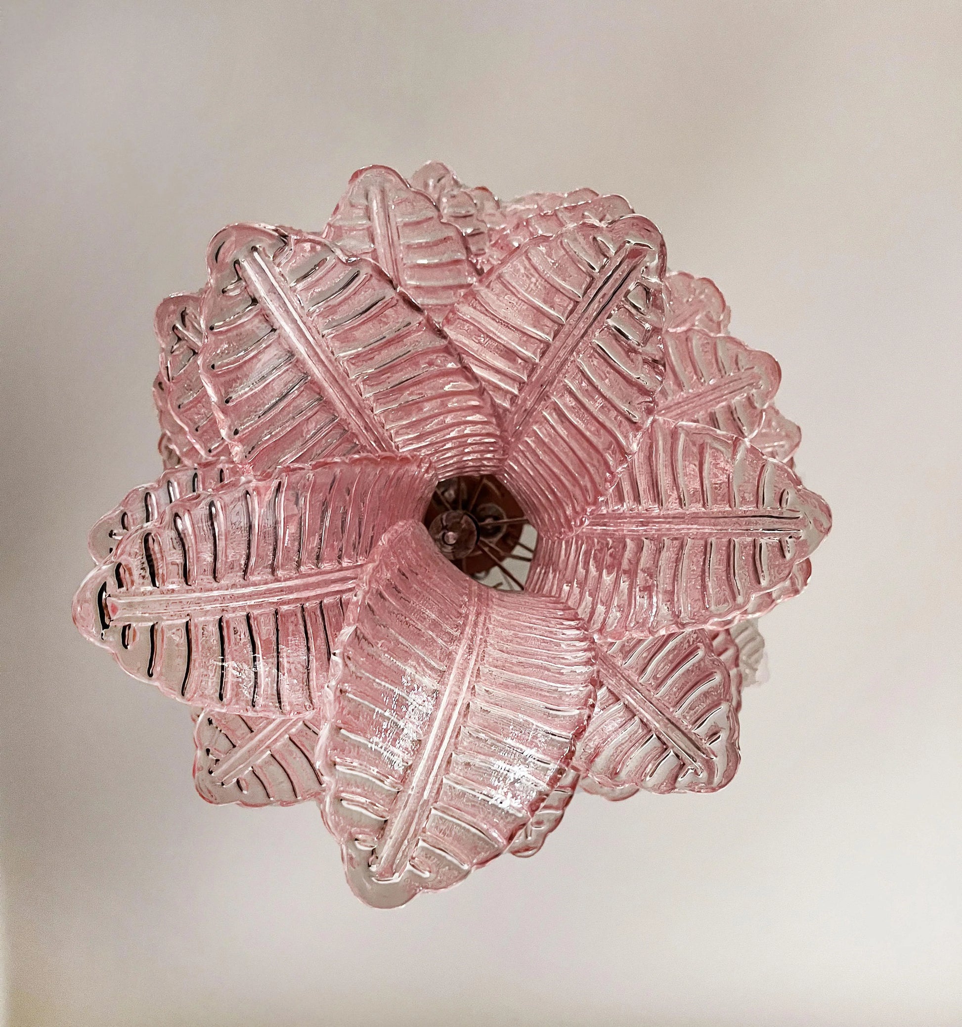 Murano Pink Felch Spiral Chandelier - Nuvé