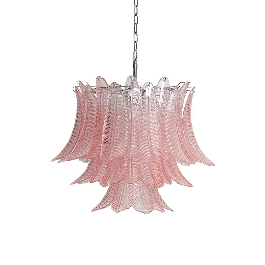 Murano Pink Ferns Glass Chandelier - Nuvé