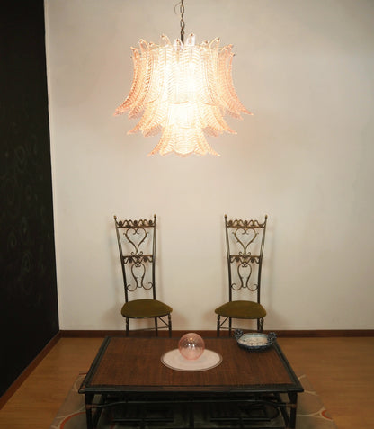 Murano Pink Ferns Glass Chandelier - Nuvé
