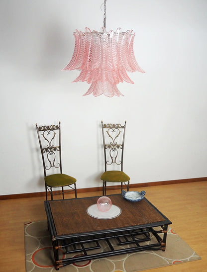 Murano Pink Ferns Glass Chandelier - Nuvé