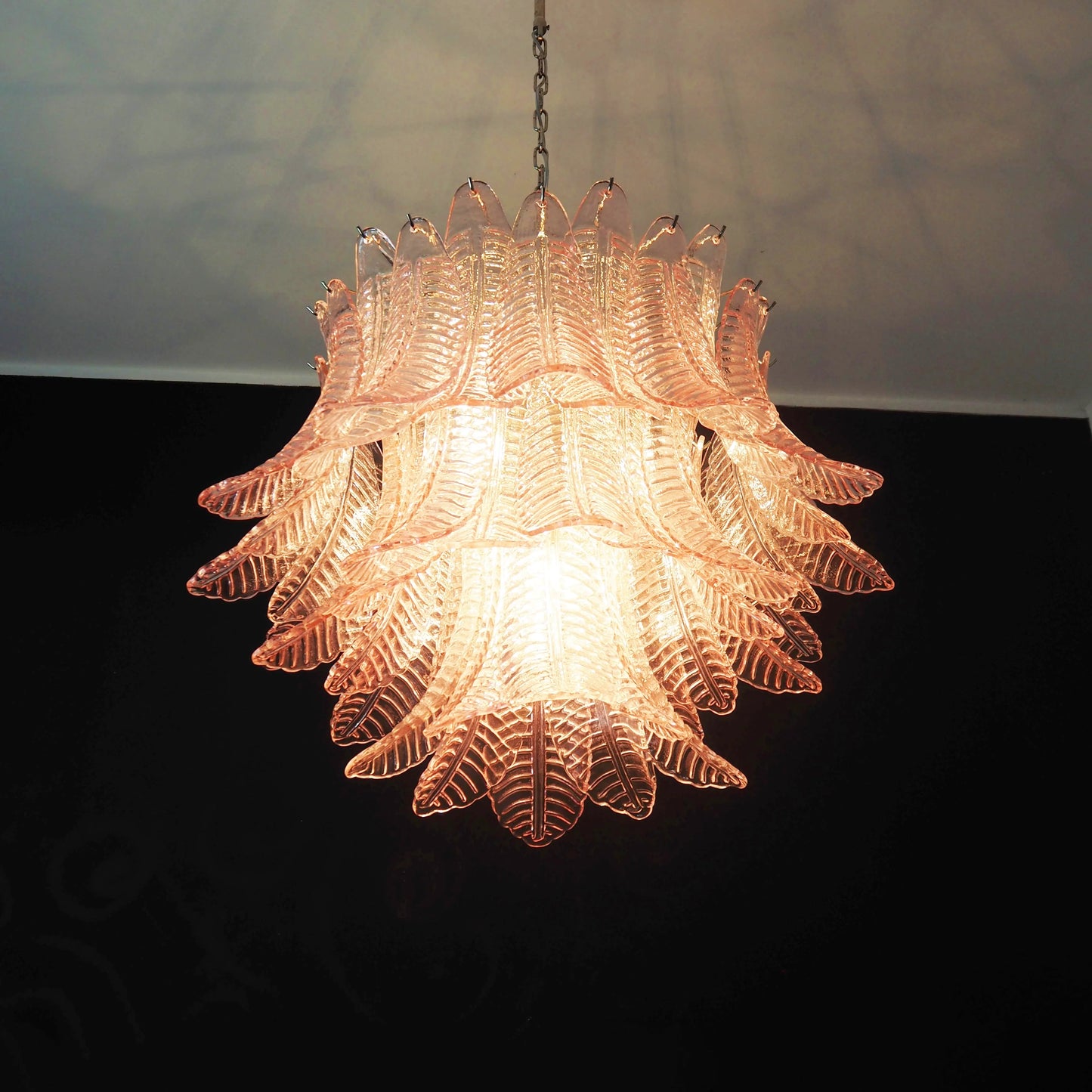 Murano Pink Ferns Glass Chandelier - Nuvé