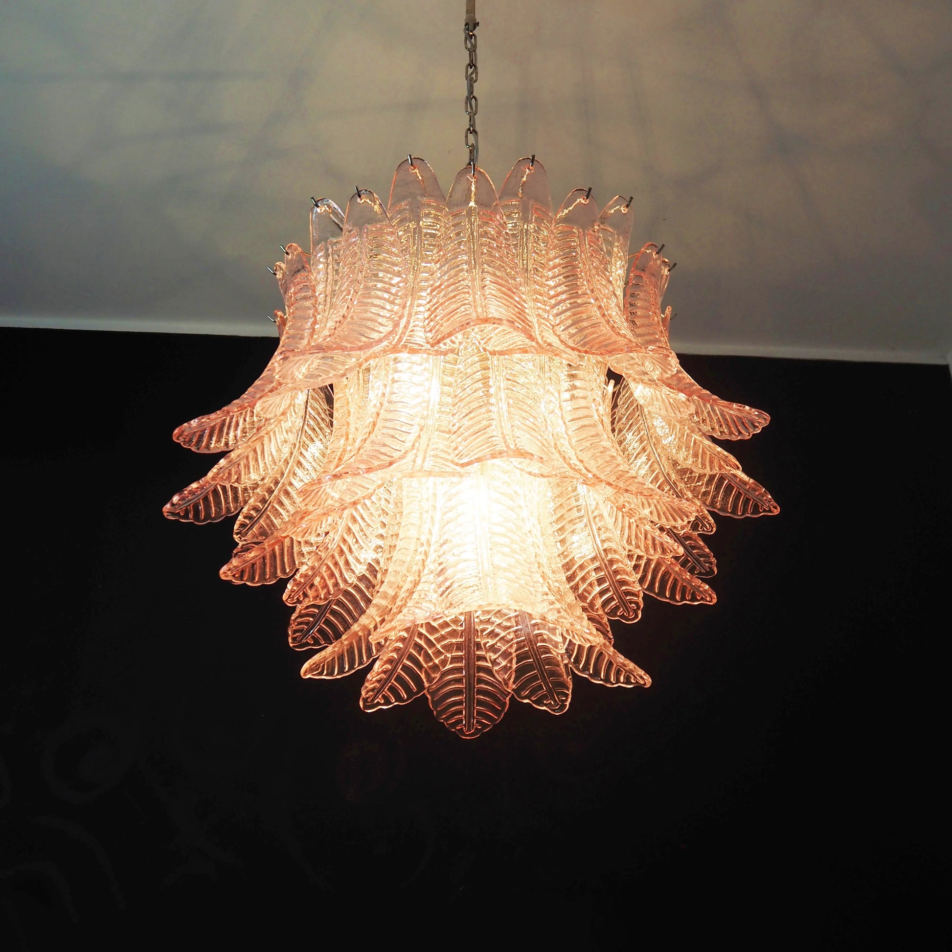 Murano Pink Ferns Glass Chandelier - Nuvé