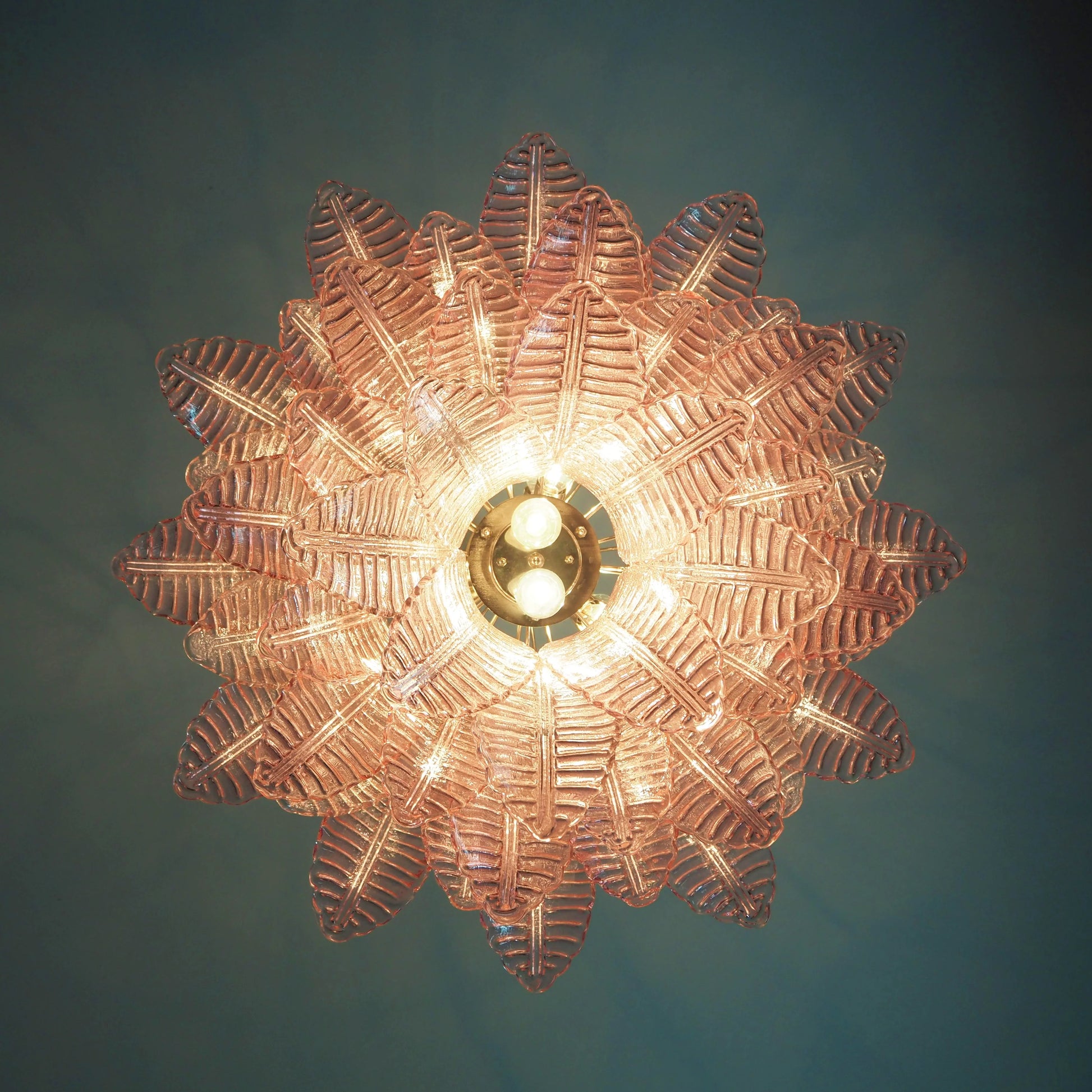 Murano Pink Ferns Glass Chandelier - Nuvé