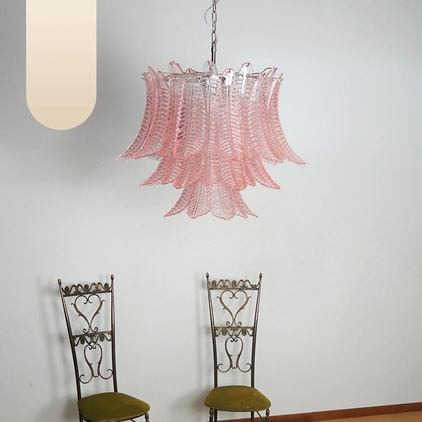 Murano Pink Ferns Glass Chandelier - Nuvé