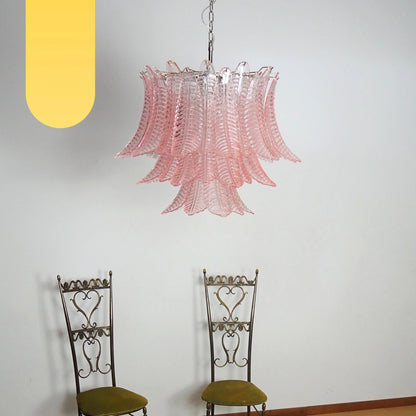 Murano Pink Ferns Glass Chandelier - Nuvé