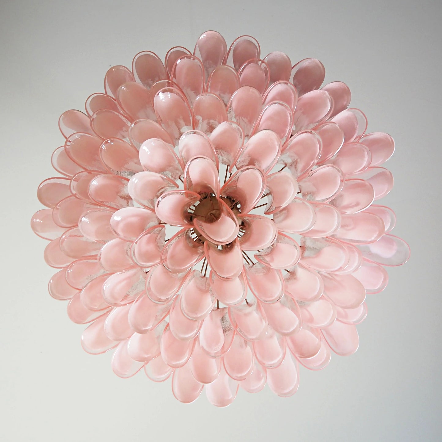 Murano Pink Glass Petal Chandelier - Nuvé