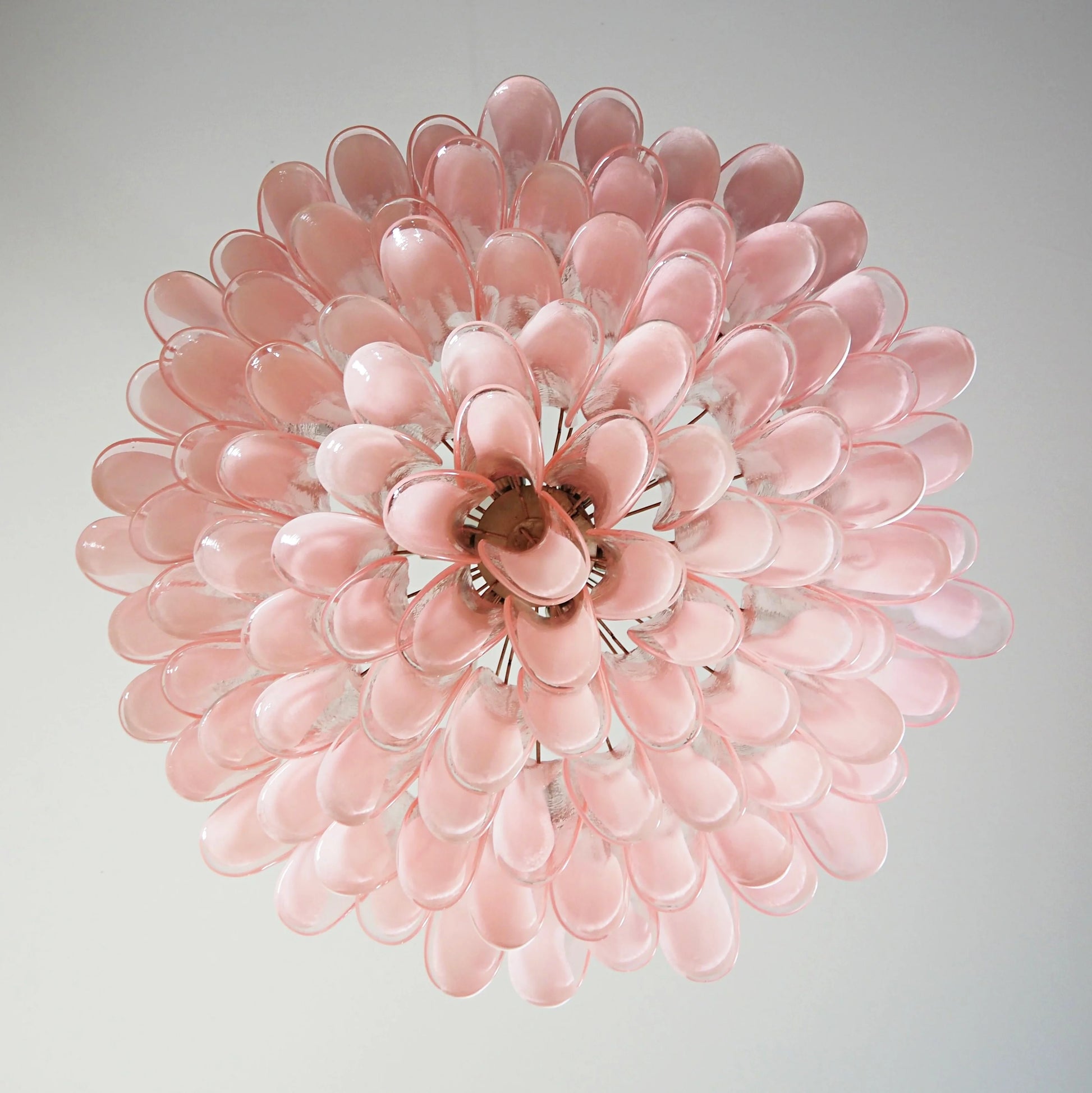 Murano Pink Glass Petal Chandelier - Nuvé